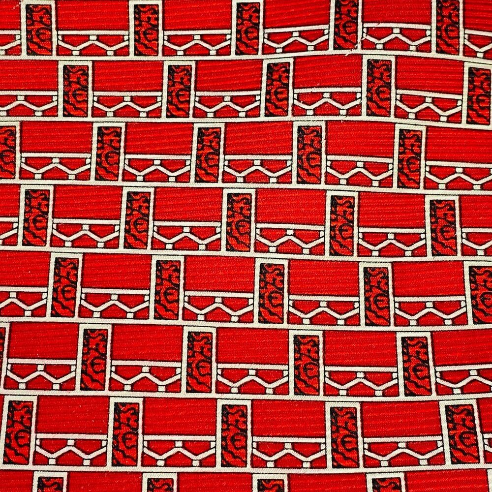Bijoux Terner Men's 100% Silk Tie Red Black White Geometric Necktie